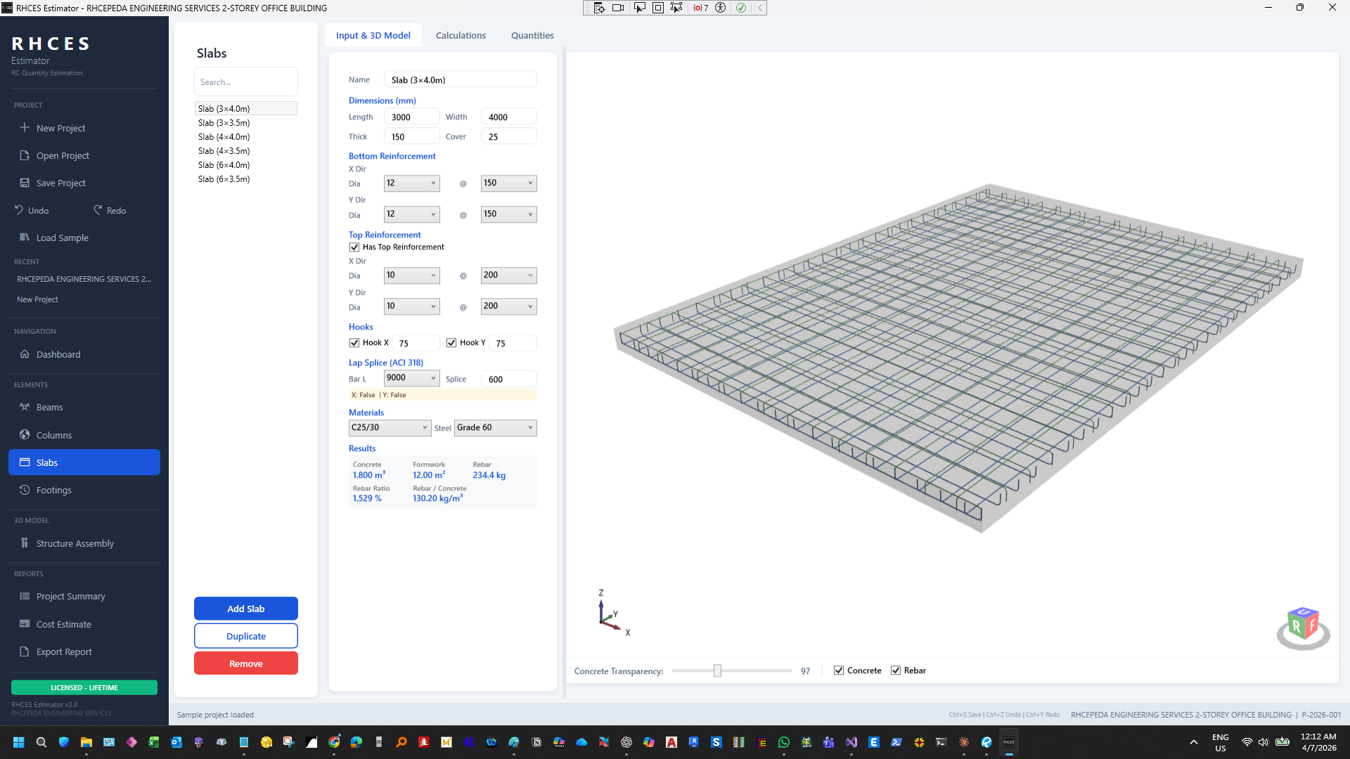 RHCES Estimator - Slabs Module