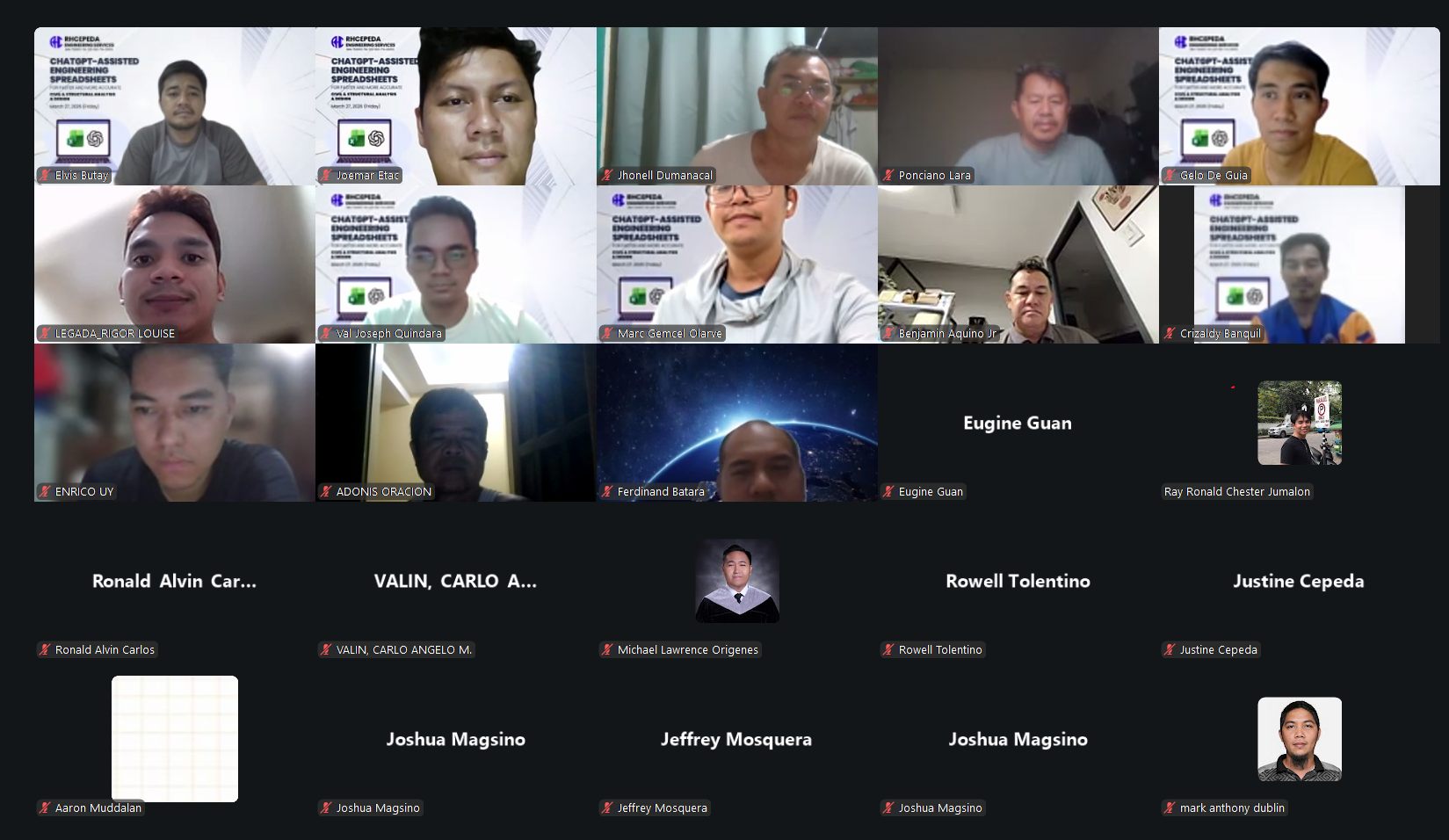 Seminar 1 - Zoom participants and speaker