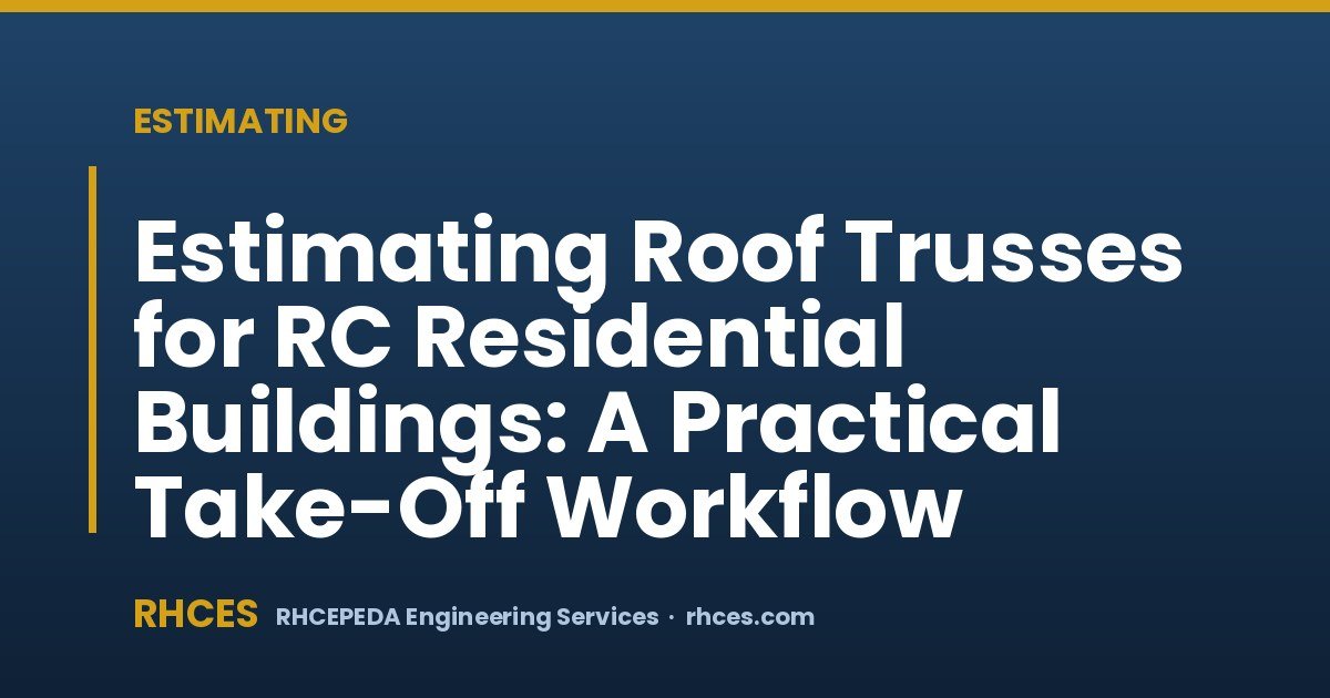 Estimating Roof Trusses for RC Residential Buildings: A Practical Take-Off Workflow
