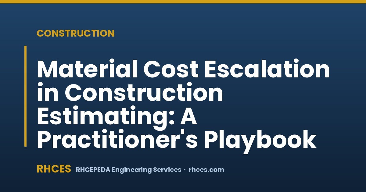 Material Cost Escalation in Construction Estimating: A Practitioner's Playbook