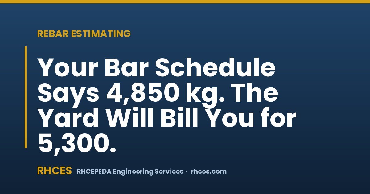 Your Bar Schedule Says 4,850 kg. The Yard Will Bill You for 5,300.