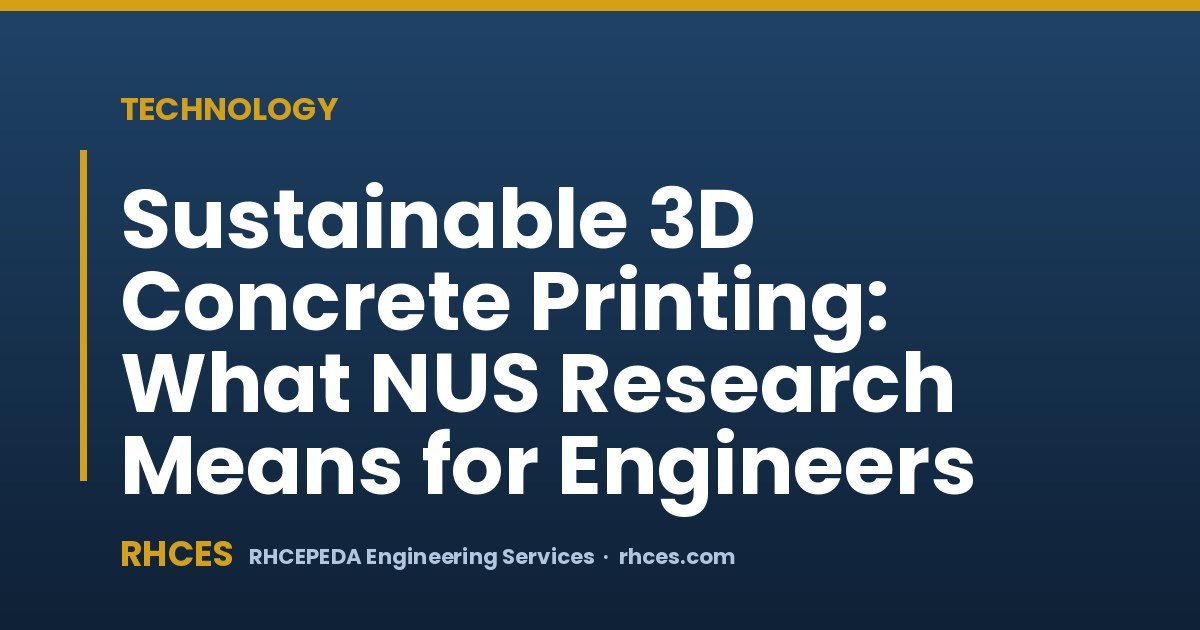 Sustainable 3D Concrete Printing: What NUS Research Means for Engineers