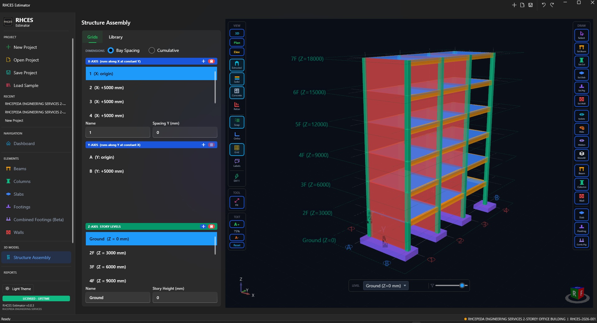Complete 3D structural assembly view