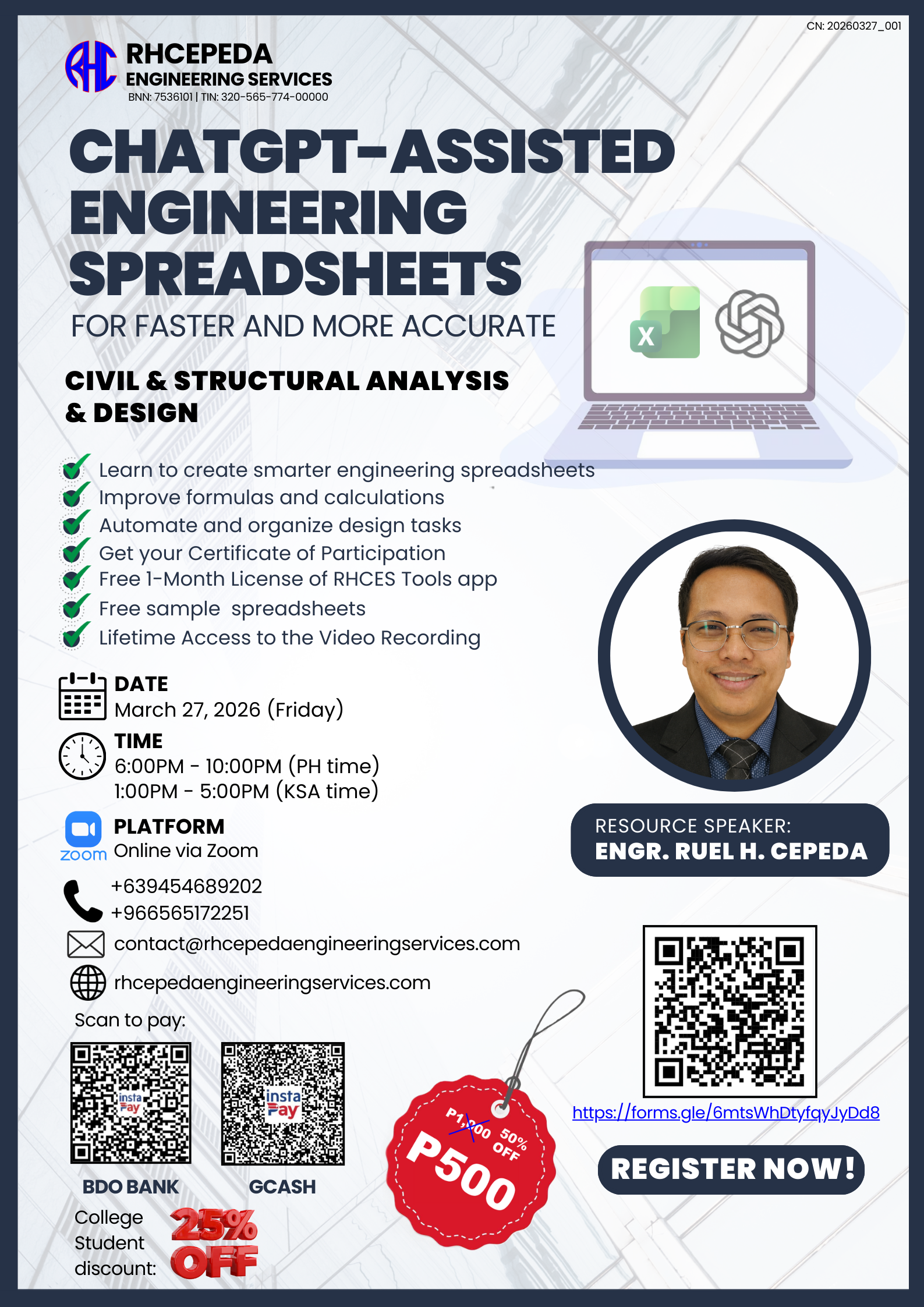 ChatGPT-Assisted Engineering Spreadsheets Poster